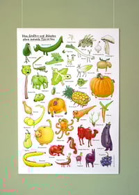 Image 1 of Gemüsetiere 2.0 | Großes Poster | DIN A1