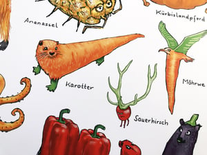 Image of NEU! Gemüsetiere 2.0 | Großes Poster | DINA1 mit Posterleisten