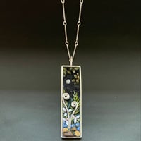Image 3 of Night garden Pendant with Fiddleheads, Trillium and Forget-Me-Nots