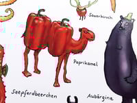 Image 2 of Gemüsetiere 2.0 | Kleines Poster | DIN A2 mit Posterleisten
