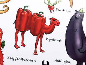 Image of NEU! Gemüsetiere 2.0 | Kleines Poster | DIN A2 mit Posterleisten