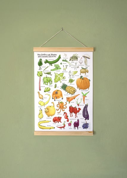 Image of NEU! Gemüsetiere 2.0 | Mini-Poster | DIN A3 mit Posterleisten