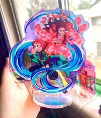 Image 1 of Demon Slayer Kamado Sibling Holographic Standee / Acrylic Pin 