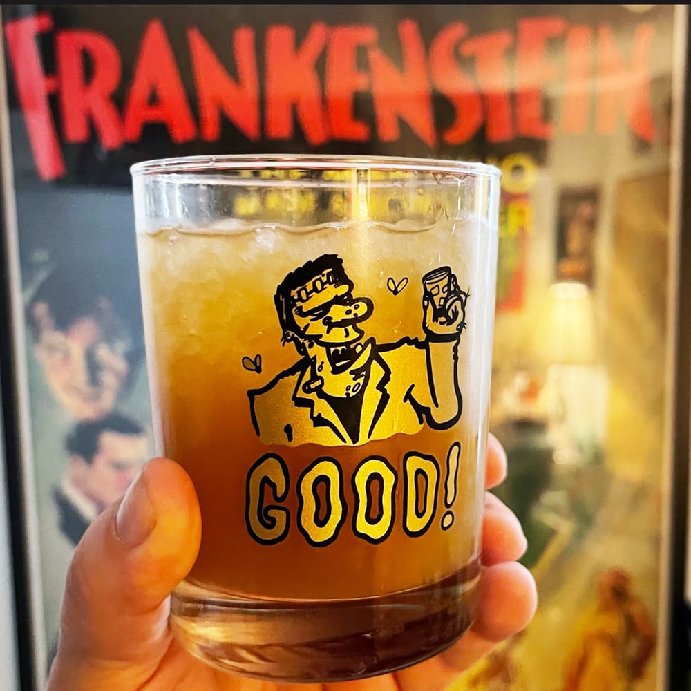 Frankenstein GOOD! 12oz Gold Old Fashioned Cocktail Glass