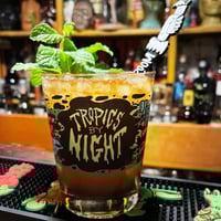 Image 1 of TROPICS BY NIGHT Full Color 15 oz Tiki Cocktail Glass