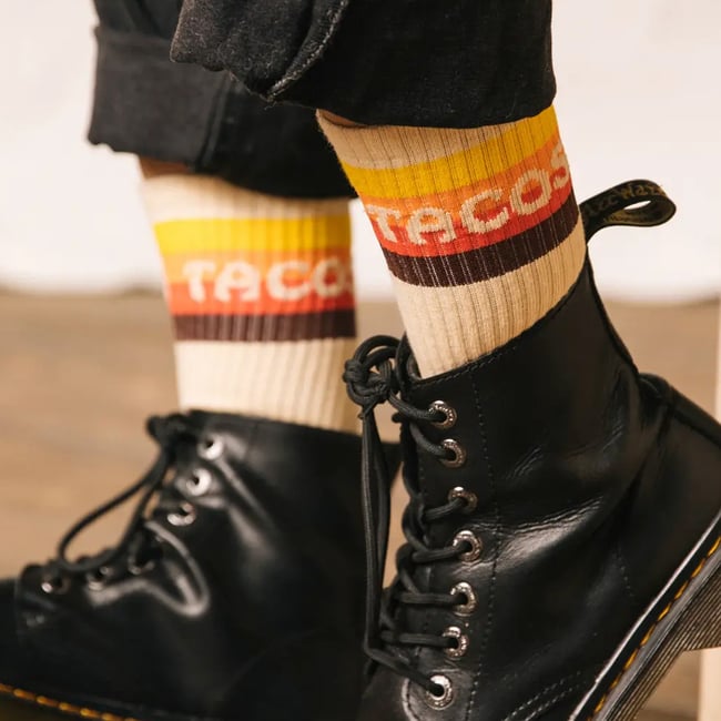 Taco Van Striped Crew Socks