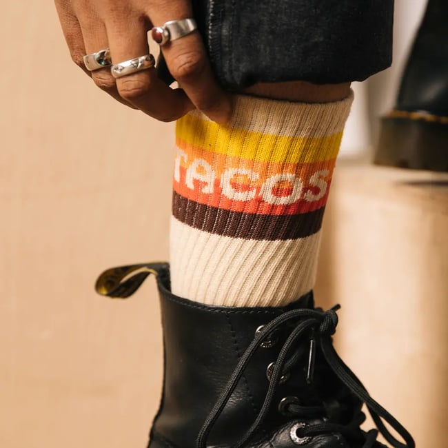 Taco Van Striped Crew Socks