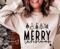 Image 1 of Merry Christmas Trees Sweatshirt
