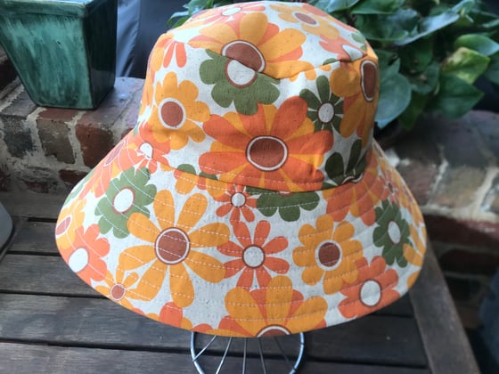 Image of KylieJane sun hat-retro flower 