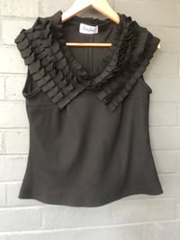 Image 2 of KylieJane Ruffle collar vest-black