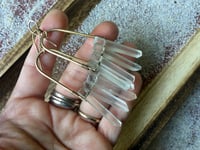 Image 2 of Large Solid Brass Crystal earrings - n167