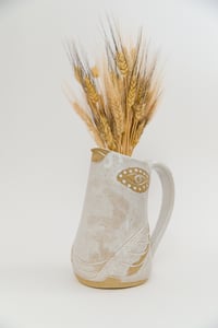 Image 2 of Large Almond Dotted Eye Flying Family Size Pitcher