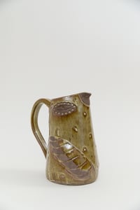 Image 1 of Large Brown Almond Dotted Eye Flying Family Size Pitcher