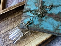 Image 3 of Mountain Crystal brass necklace - n168