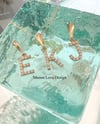 14k solid gold diamond initial charm (A-Z)