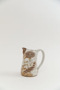 Image 2 of Medium Brown Eyed Glossy White Flying Bird Pitcher