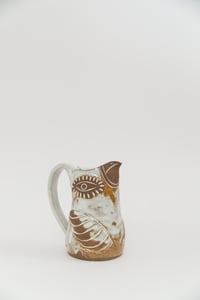 Image 3 of Medium Brown Eyed Glossy White Flying Bird Pitcher