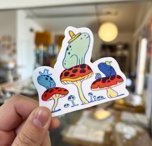 Frog Friends with Hats Sticker