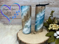 Image 1 of 20oz Beach Footprints Duo Tumbler