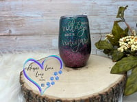 Image 3 of 14oz Ombre It Takes a Village and a Vineyard Wine Tumbler