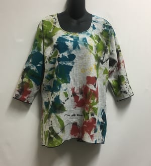 Image of Alison Top with hand painted "Skipping in the Park" design
