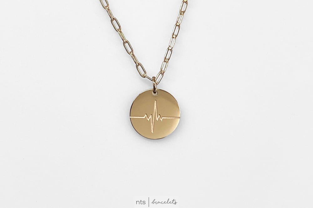 Image of AVERY WOODS x NTS CIRCLE EKG NECKLACE (Limited Edition + Gold)