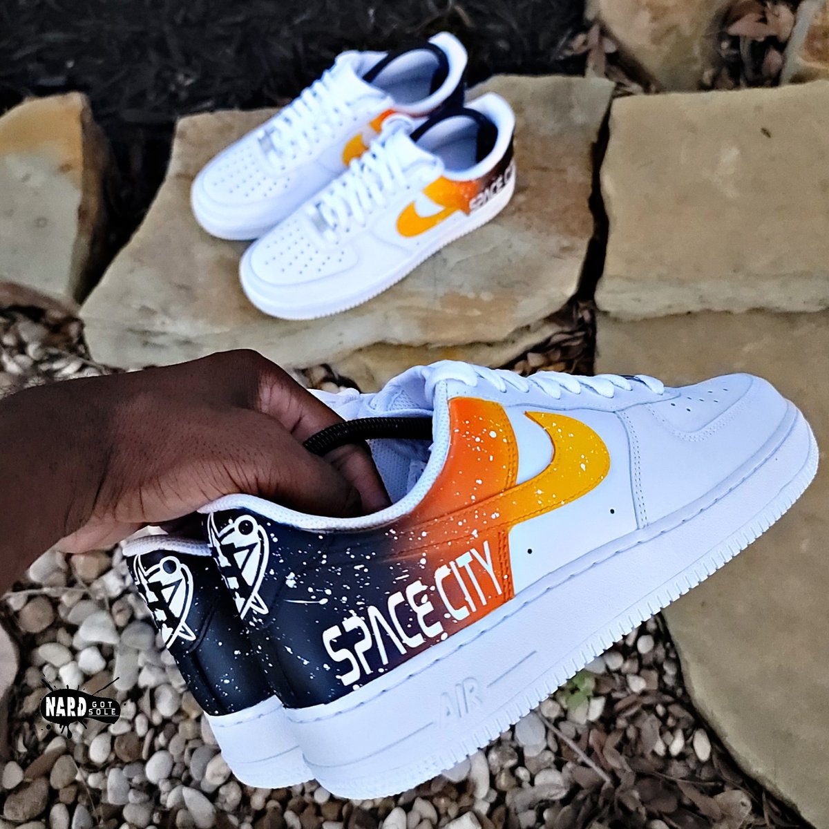 Half Ombre Space City AF1 | Nard Got Sole Customs