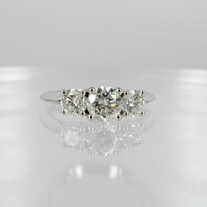 Image of 18ct white gold trilogy diamond engagement ring. PJ5980