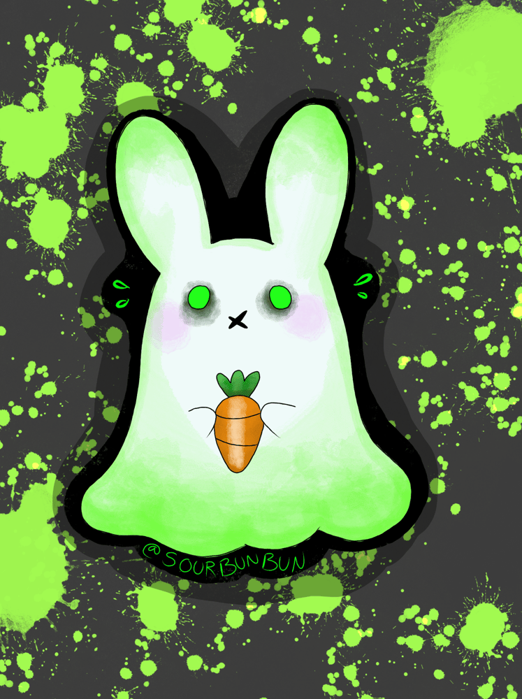 Image of Ghostly Bun Vinyl Sticker