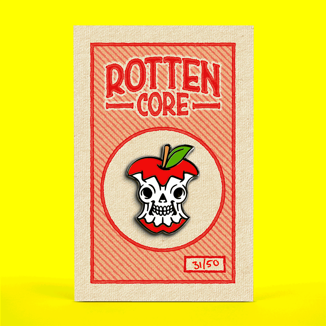Rotten Core Enamel Pin Badge / jimibiscuits