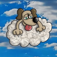 Image 1 of "Dog in a Cloud" Sticker