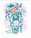 Special Edition Holly Berry & Peppermint Tabby Matted Print with Two Snowflake Accents