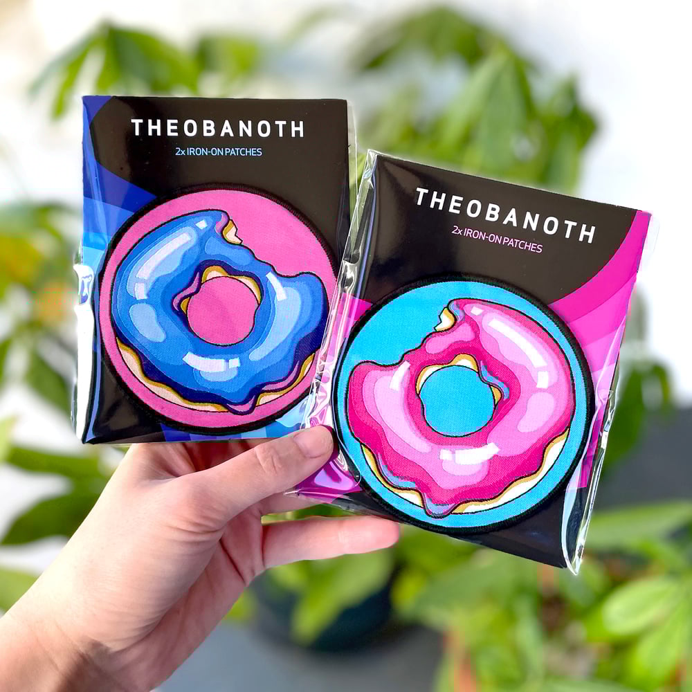 Set of Two Iron-On Donut Patches