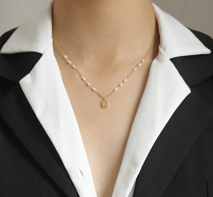 isabella pearl necklace 天然珍珠项链| Silver Luna Studio