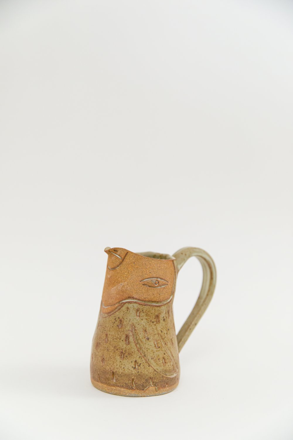 Image of Medium Matte Speckled Yellow Penguin Pitcher