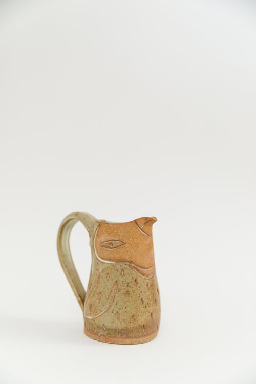 Image of Medium Matte Speckled Yellow Penguin Pitcher