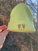 Image 1 of Cry for Flowers Ribbed Knit Beanie Lime