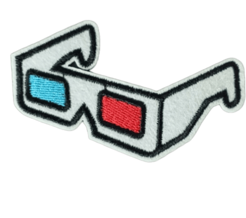 3D GLASSES EMBROIDERED IRON ON PATCH