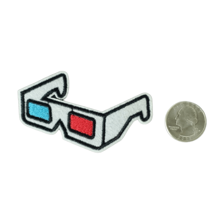 3D GLASSES EMBROIDERED IRON ON PATCH