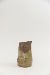 Image 1 of Medium Brown Speckled Face Handleless Bird Pitcher