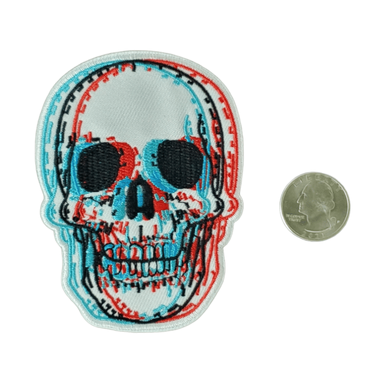 3D SKULL EMBROIDERED IRON ON PATCH