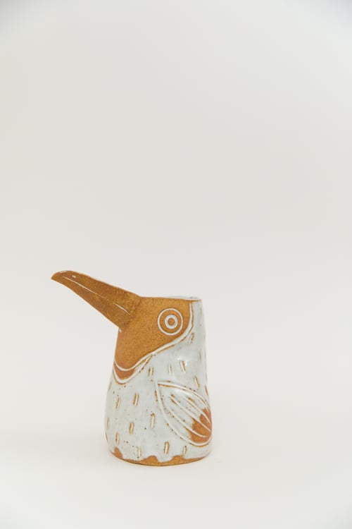 Image of Medium Glossy White Toasty Face Toucan Pitcher