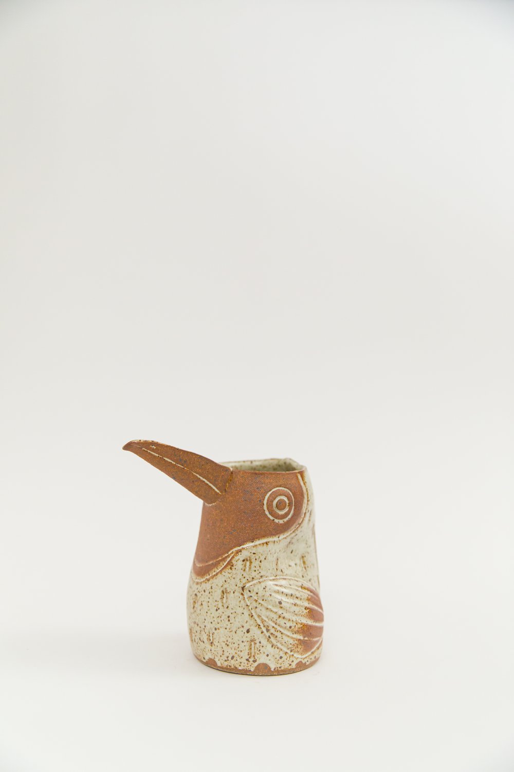 Image of Medium Iron Speckled Toasty Handleless Toucan Pitcher