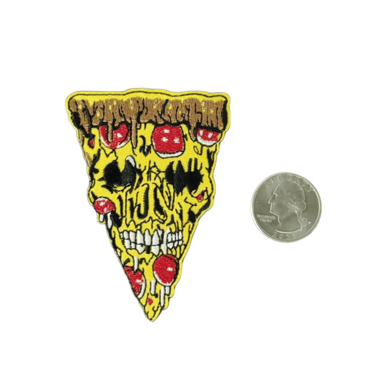 PIZZA MONSTER EMBROIDERED IRON ON PATCH