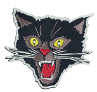 Image 1 of BLACK CAT STRIKE EMBROIDERED IRON ON PATCH