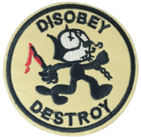 Image 1 of FELIX THE CAT DESTROY EMBROIDERED IRON ON PATCH