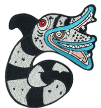 Image 1 of BEETLEJUICE SANDWORM EMBROIDERED IRON ON PATCH