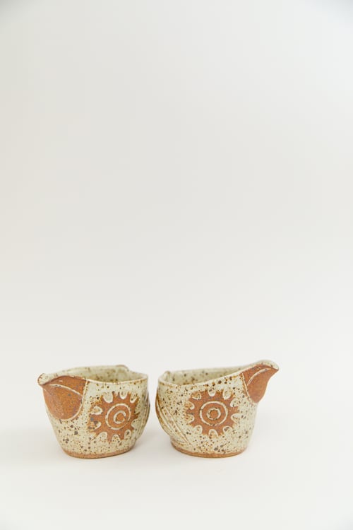 Image of Matte Ivory Speckled Owl Bowls