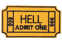 Image 1 of HELL ADMIT ONE EMBROIDERED IRON ON PATCH
