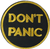 DONT PANIC EMBROIDERED IRON ON PATCH